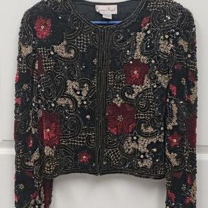 Vintage Laurence Kazar Silk Sequin Jacket